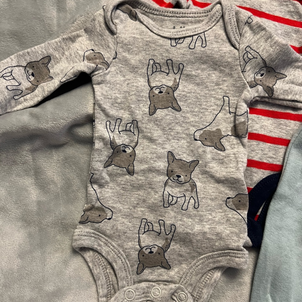 6c gently used preemie baby boy onesies pants sleeper clothes lot carters - Picture 2 of 16